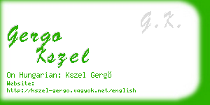 gergo kszel business card